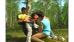 Teen campers to hardcore gay threesome outdoors Thumb