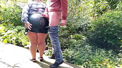 Mother-in-law allowed her lustful son-in-law to cum on her skirt in the park Thumb