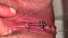 My first time Haired Pussy Pee and Moving Clit and Asshole Thumb