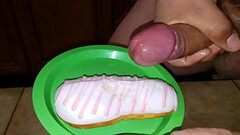 Playing with my big sweet dessert. Cumming on it and eating my creamy sweet treat. Thumb