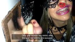 Cristina Almeida convida alguns f&atilde_s desconhecidos para participar do Gloryhole 4 na cabine do Thumb